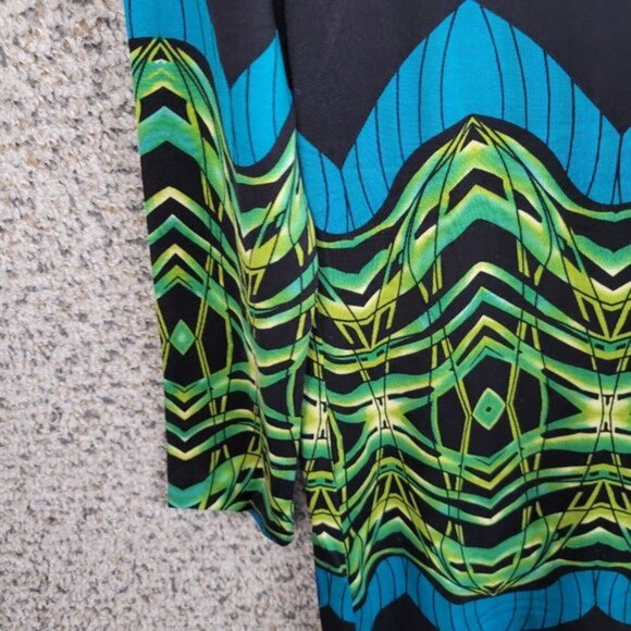 Diane von Furstenberg‎ Dress Womens 6 Green Printed Silk Tacita Tunic Shift - Picture 3 of 7